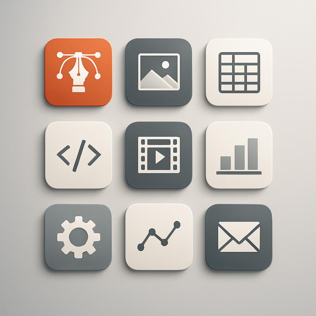 A grid of 9 icons is an image of "${organization}', showcasing icons used to the right of your name."